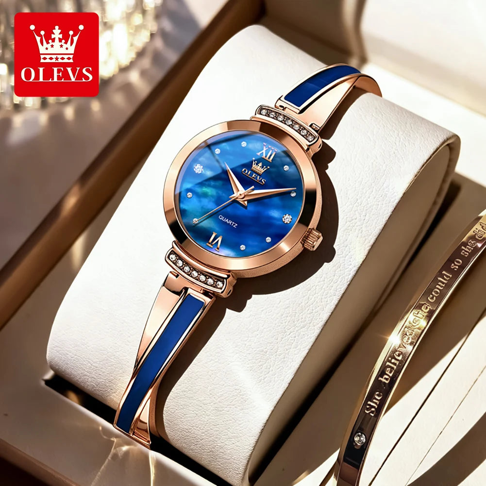 Elegant Rose Gold Women's Quartz Watch — Luxury Bracelet Wristwatch