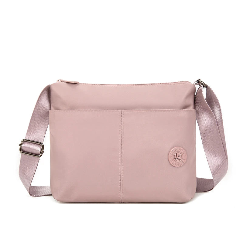 Women's Lightweight Nylon Crossbody Bag — Waterproof Multi-Pocket Shoulder Purse