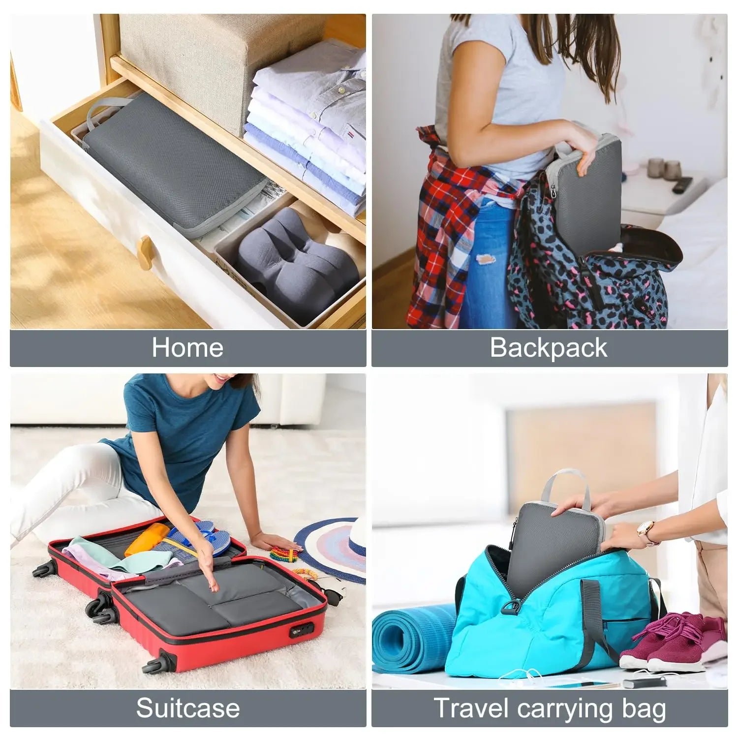 Travel Luggage Organizer Set — Compression Packing Cubes for Suitcases