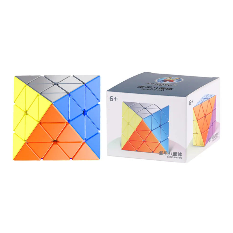Rotating Octahedron Magnetic Magic Cube — Stickerless Brain Teaser Puzzle