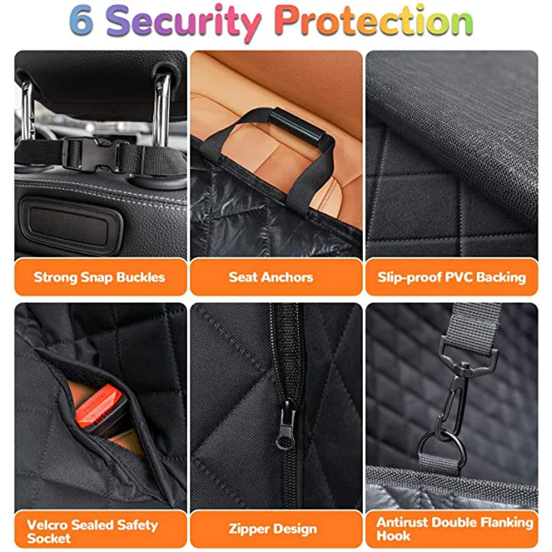 Waterproof Dog Car Seat Cover — Breathable Leather Travel Hammock