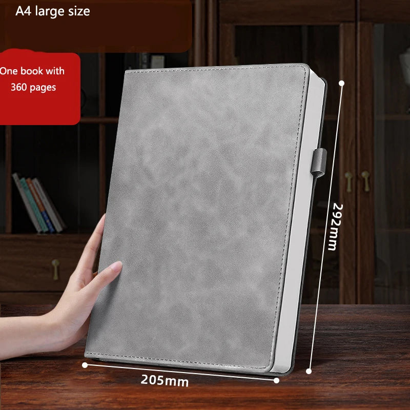 A4 Large Professional Notebook — Thickened Paper with Pen Holder