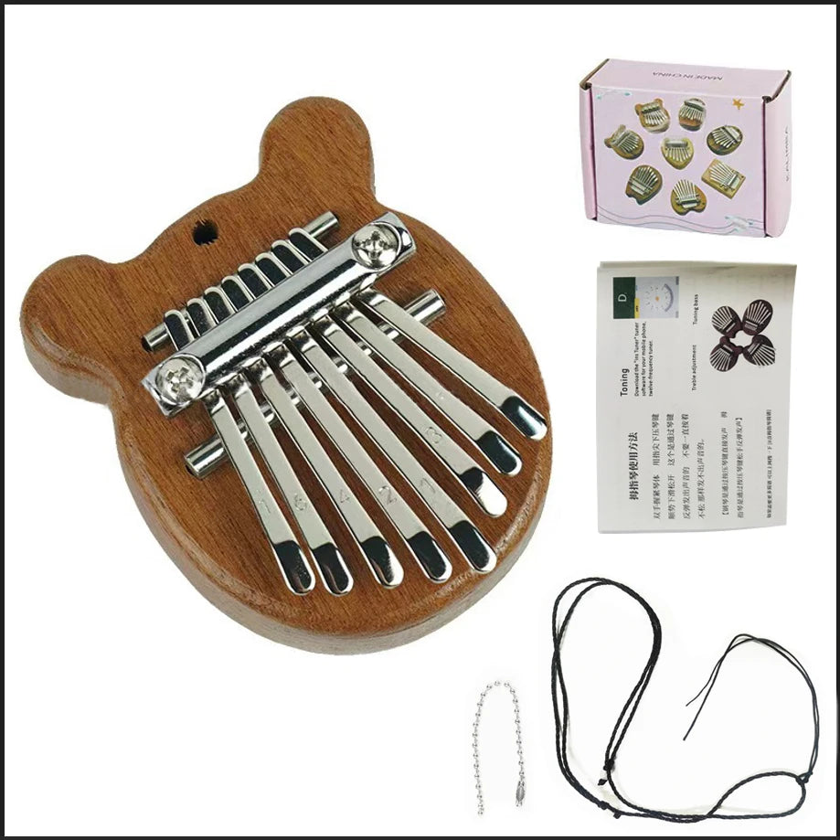 YOUYAN 8-Key Mini Wooden Kalimba — Portable Thumb Piano Musical Instrument