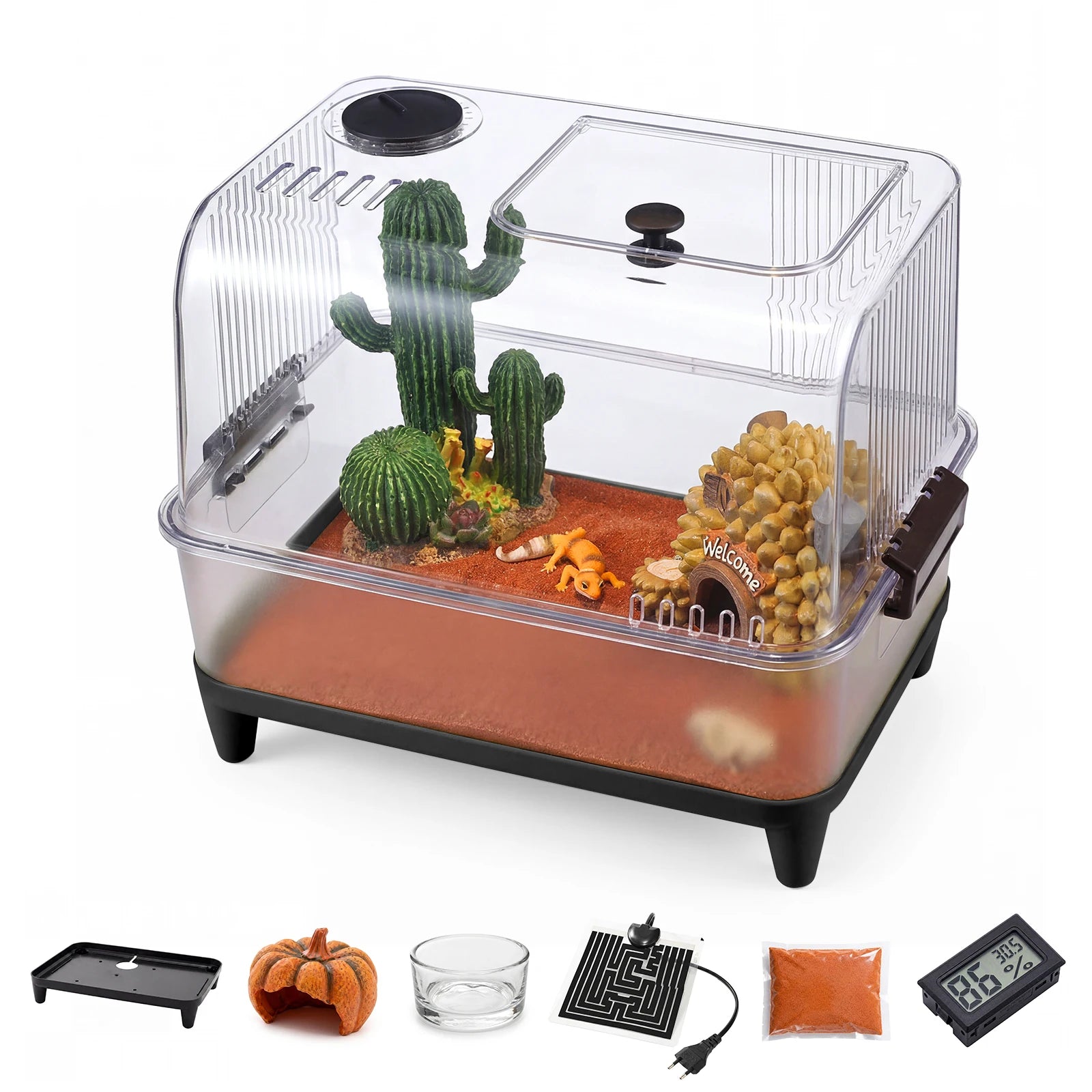HiMISS Reptile Tank Starter Kit — Complete Acrylic Habitat with Heating