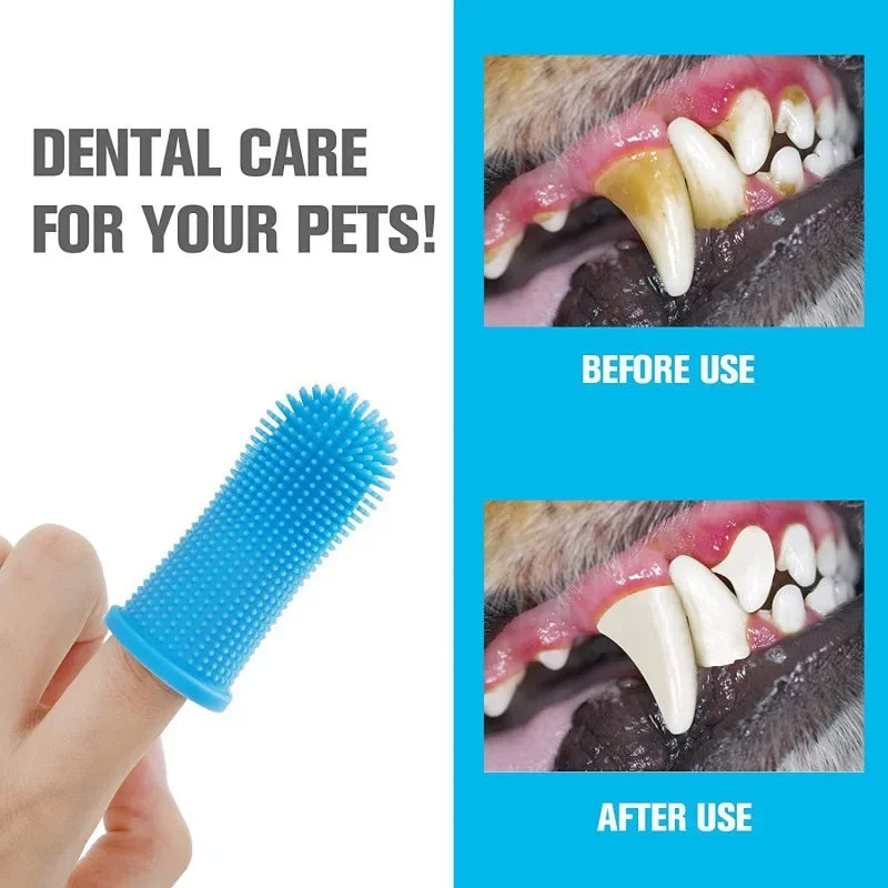 Silicone Pet Finger Toothbrush — Gentle Teeth Cleaning for Dogs and Cats