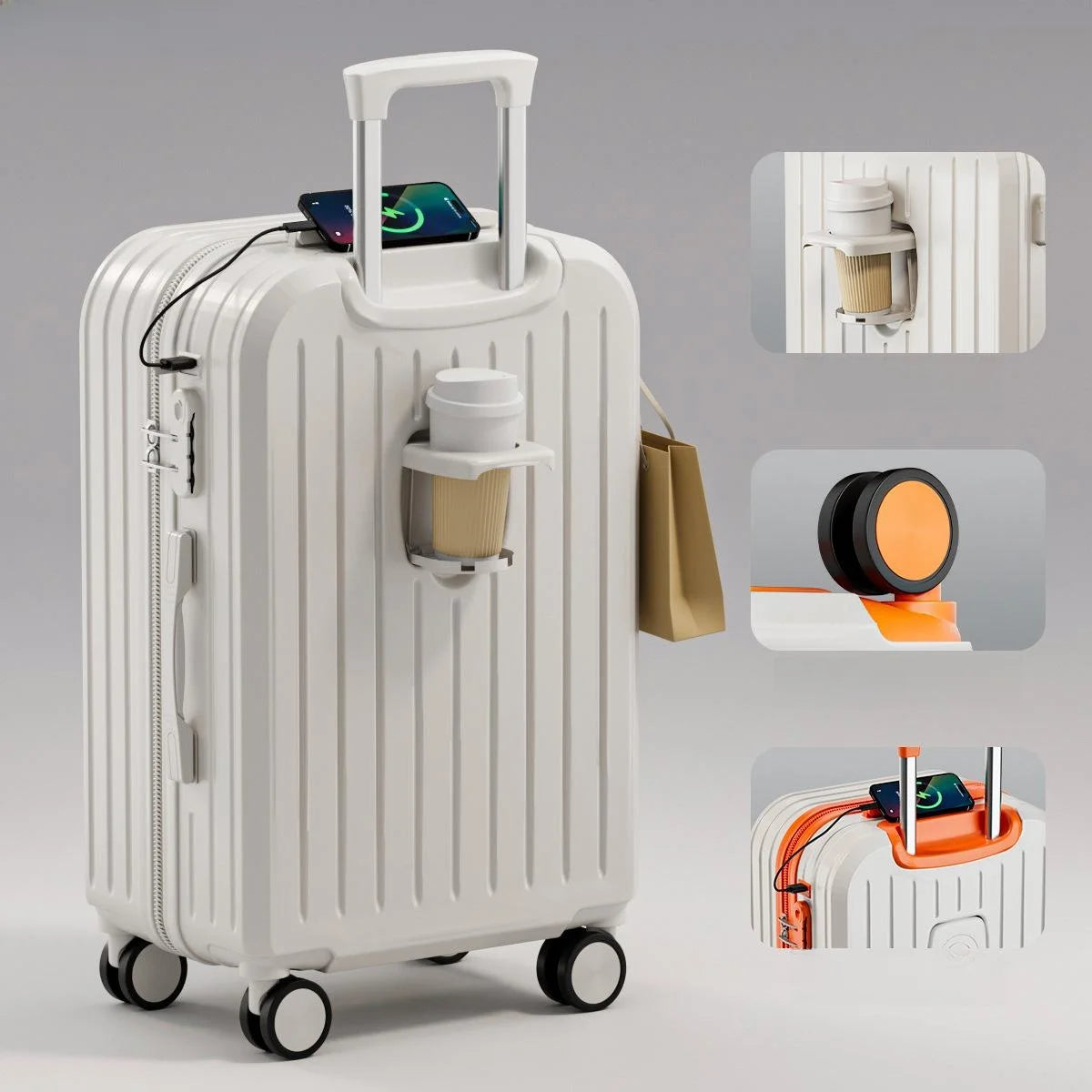 Durable ABS+PC Travel Suitcase — Silent Wheels & Password Lock