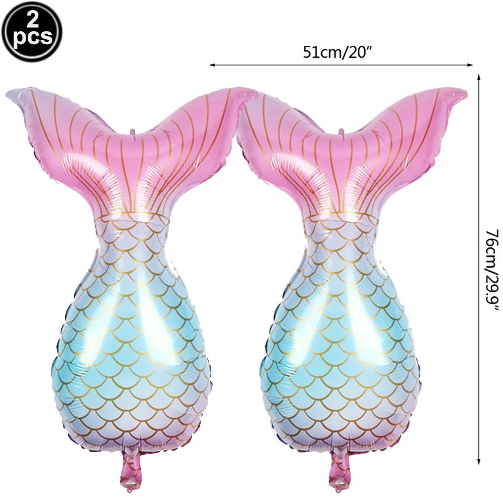Mermaid Scales Pattern Party Supplies — Disposable Tableware Decor Set