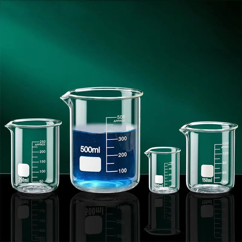 YWDL 3-Piece Glass Measuring Cup Set — Heat-Resistant Borosilicate Beakers