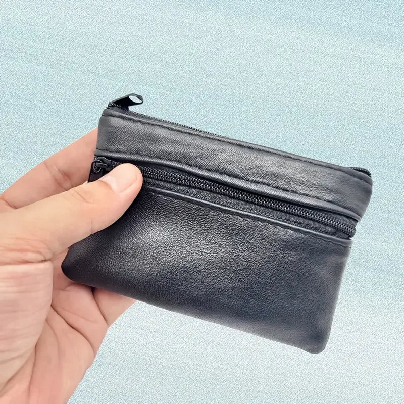 Compact PU Leather Coin Purse — Small Zippered Wallet & Key Holder