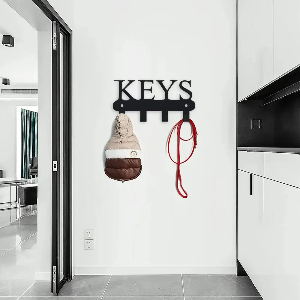 Wall-Mounted Metal Key Holder — Decorative Space-Saving Organizer