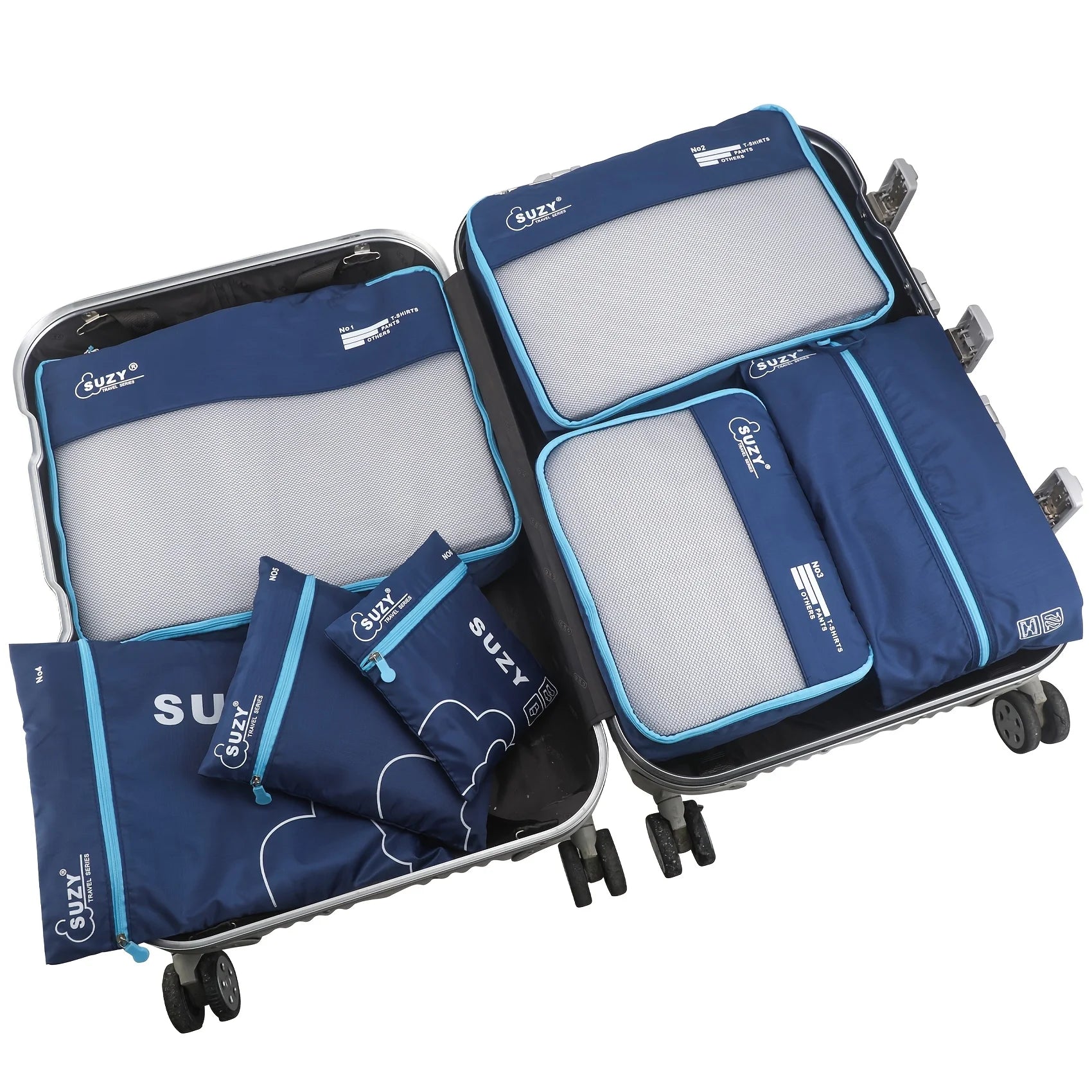 7-Piece Luggage Organizer Set — Breathable Mesh Packing Cubes for Travel