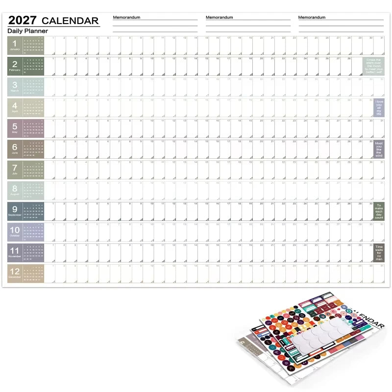 2026 Large Wall Calendar — Daily and Weekly Planner for Organization
