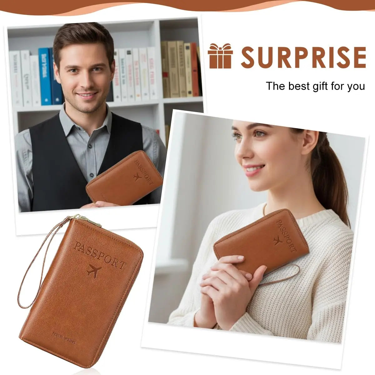 Mcneely Travel Passport Wallet — RFID Blocking Organizer with Wristlet