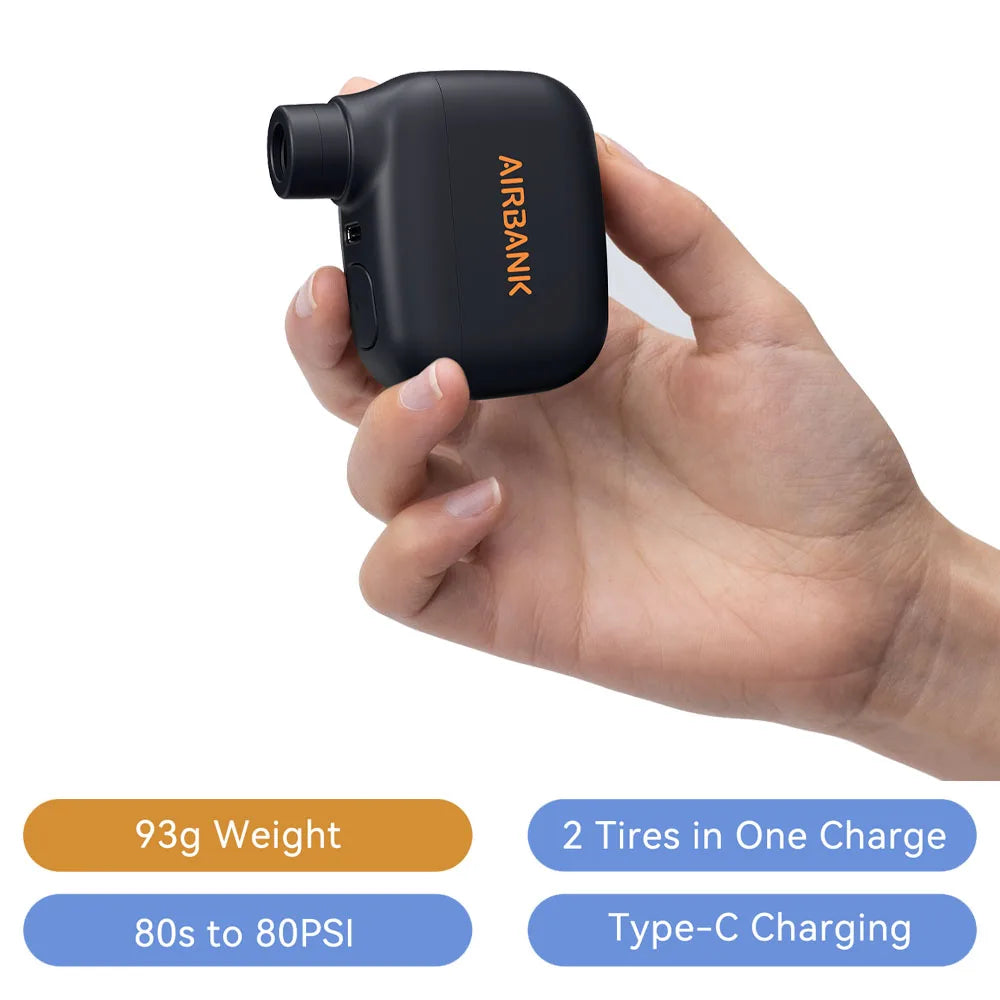 AIRBANK Pocket SE Mini Electric Pump — Portable Cordless Tire Inflator