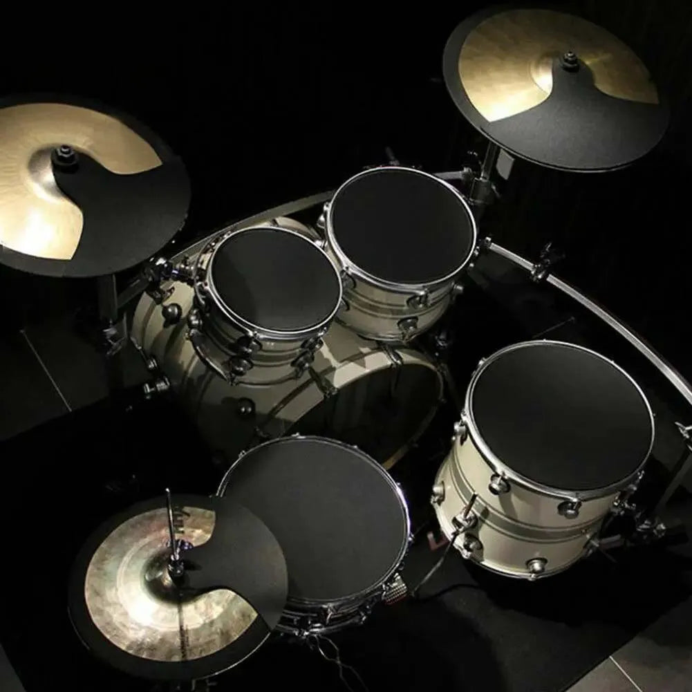 14-Piece Drum Mute Pad Set — Sound Dampening Practice Kit for Percussion