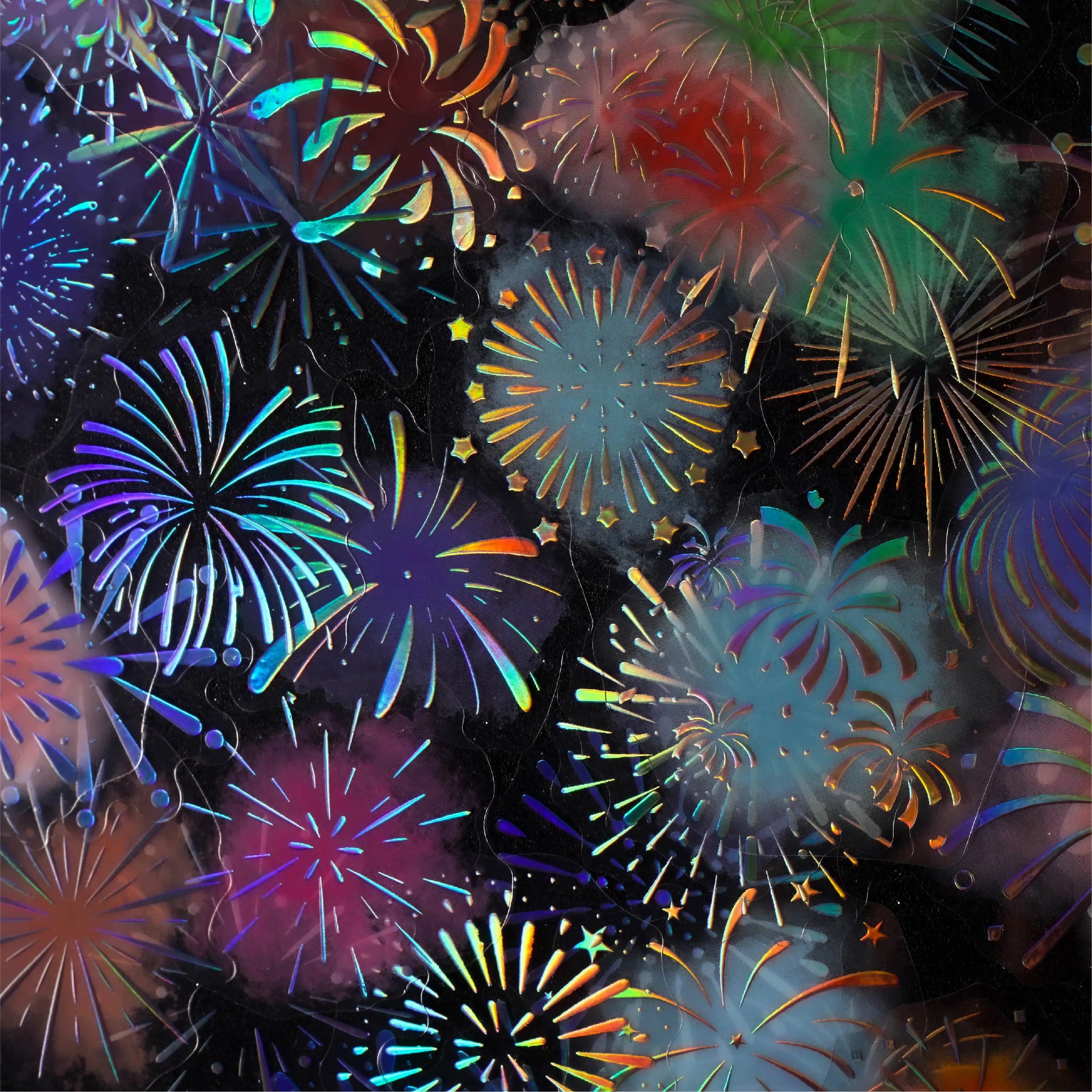 Firework Theme PET Stickers — Decorative Decals for Scrapbooking & Journals