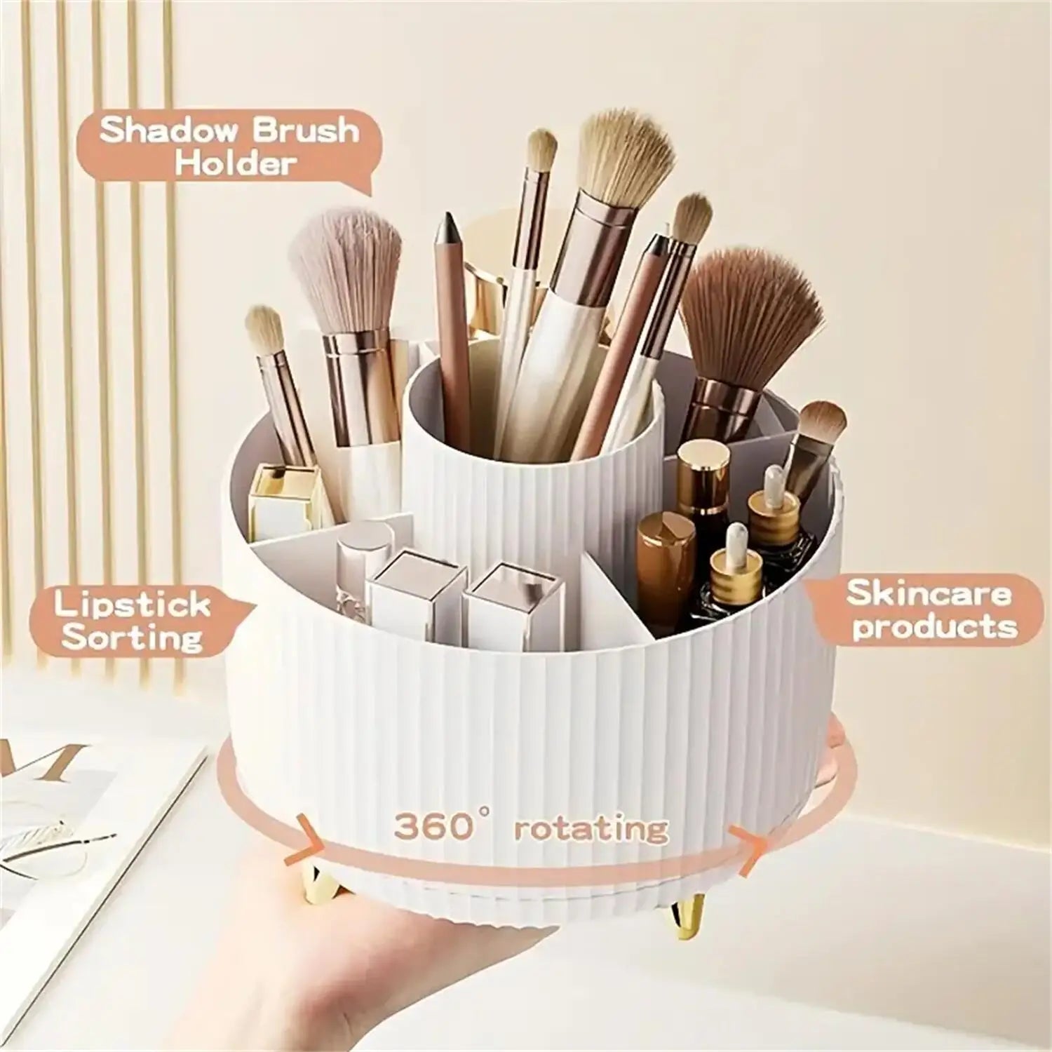 360° Rotating Makeup Organizer — Multi-Functional Cosmetic Storage Holder