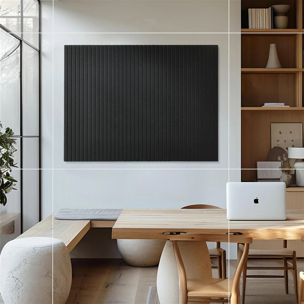 Black Cork Bulletin Board Tiles — Modular Wall Paneling for Office Organization