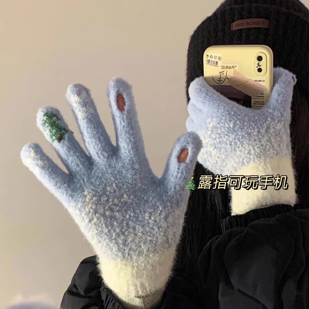 Women's Knit Winter Gloves — Warm Touch Screen Patterned Mittens