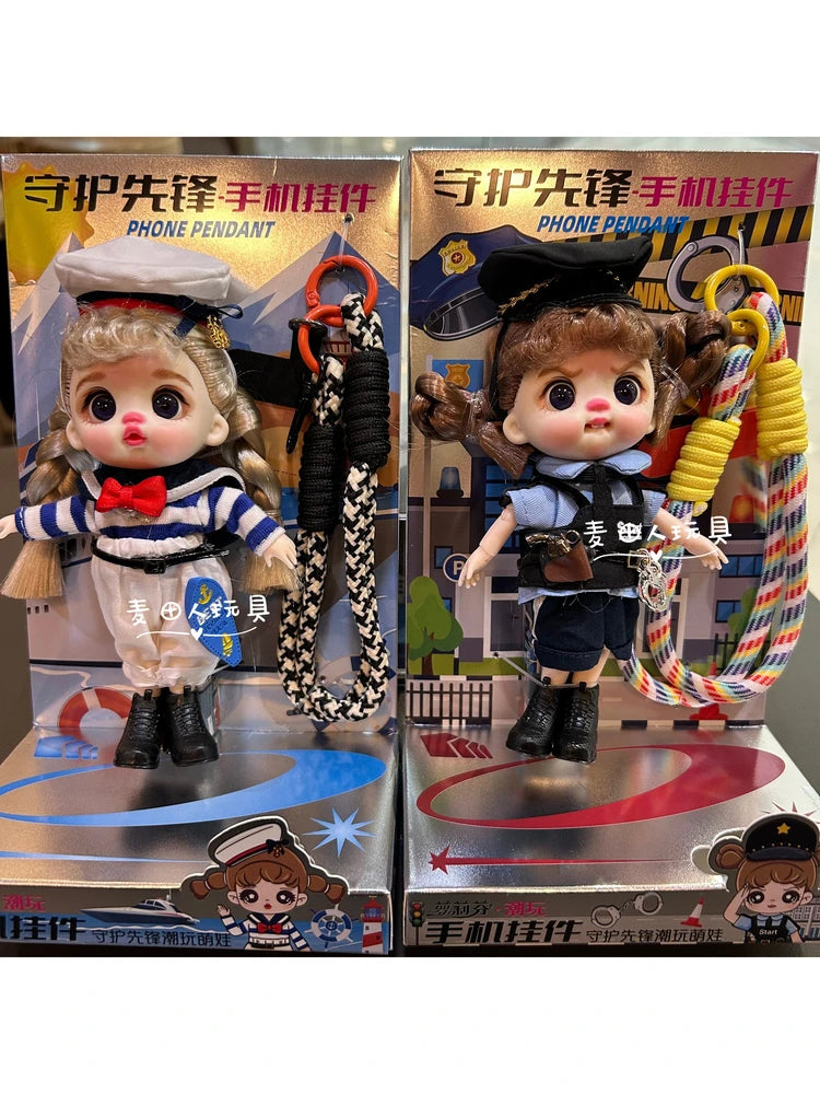 Cute Plush Vinyl Doll Pendant — Soft Cuddly Mobile Phone Accessory