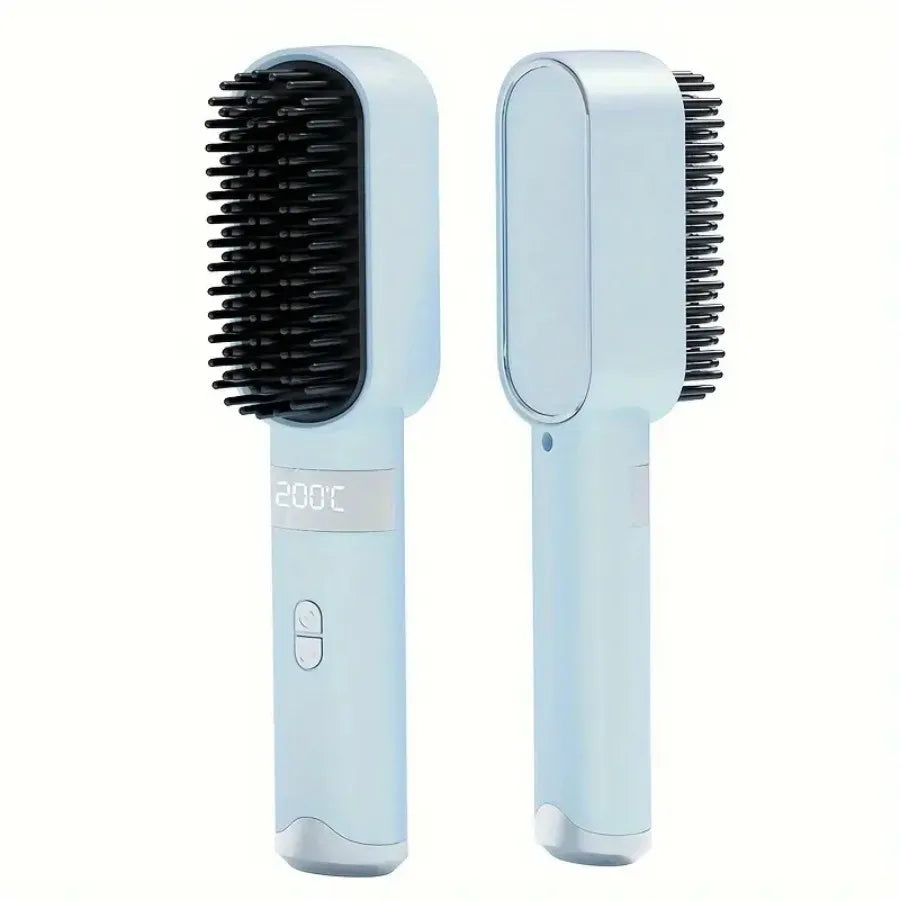 Wireless USB Rechargeable Hair Straightening Comb — Portable Ceramic Ion Styling Tool