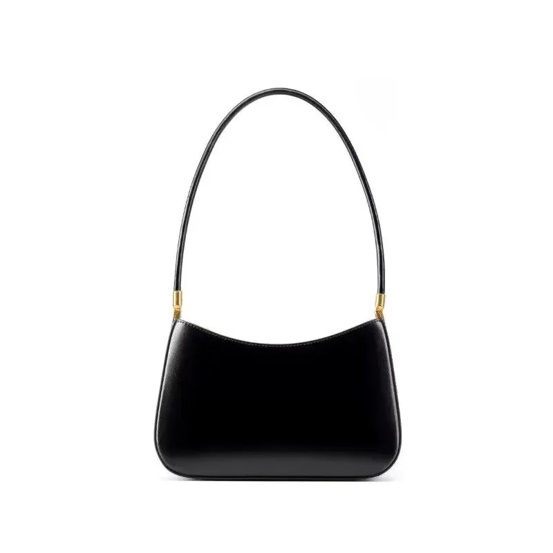 Women's Split Leather Shoulder Bag — Elegant Top-Handle Tote