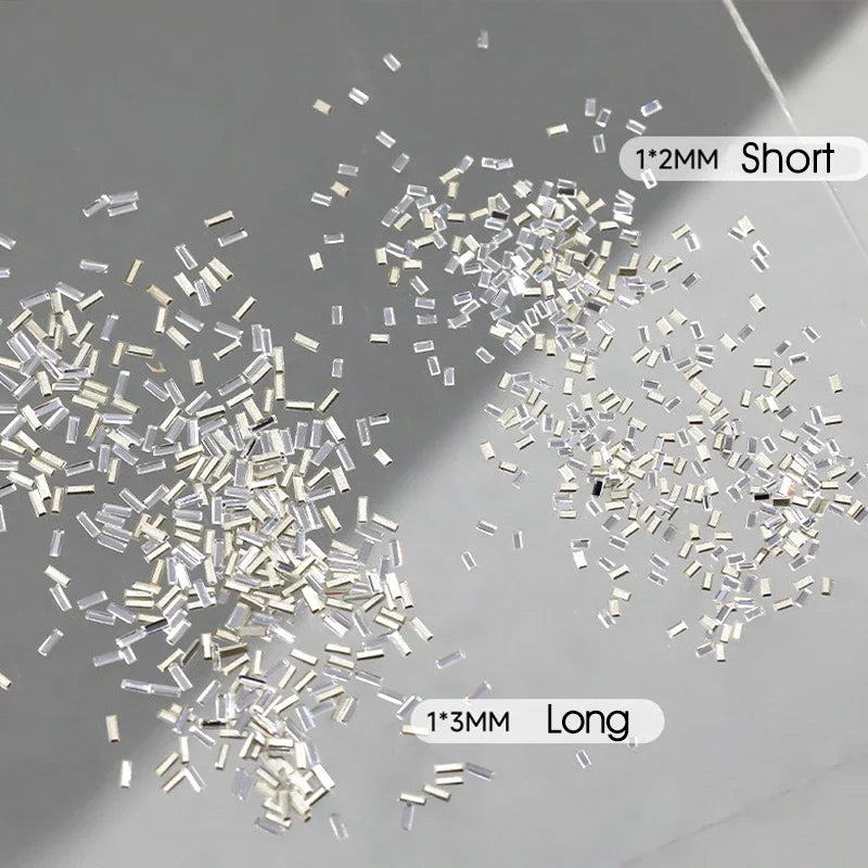Nibiru DU Reflective Rhinestone Nail Strips — Silver Crystal Line Decoration