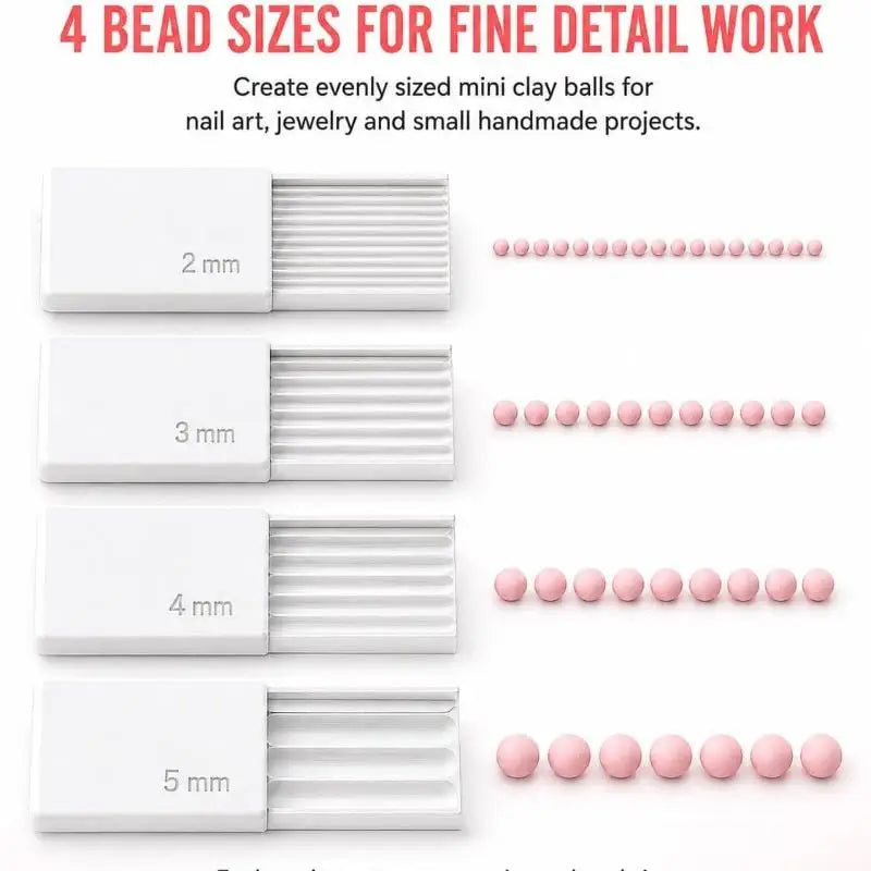 Nail Art Bead Roller Kit — 4-Piece Clay and Gel Extruder Set