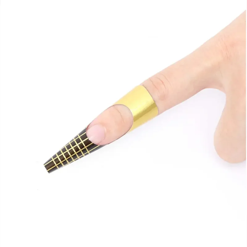 Nail Art Extension Guide Forms — 100pcs Gold Paper Nail Art Stickers