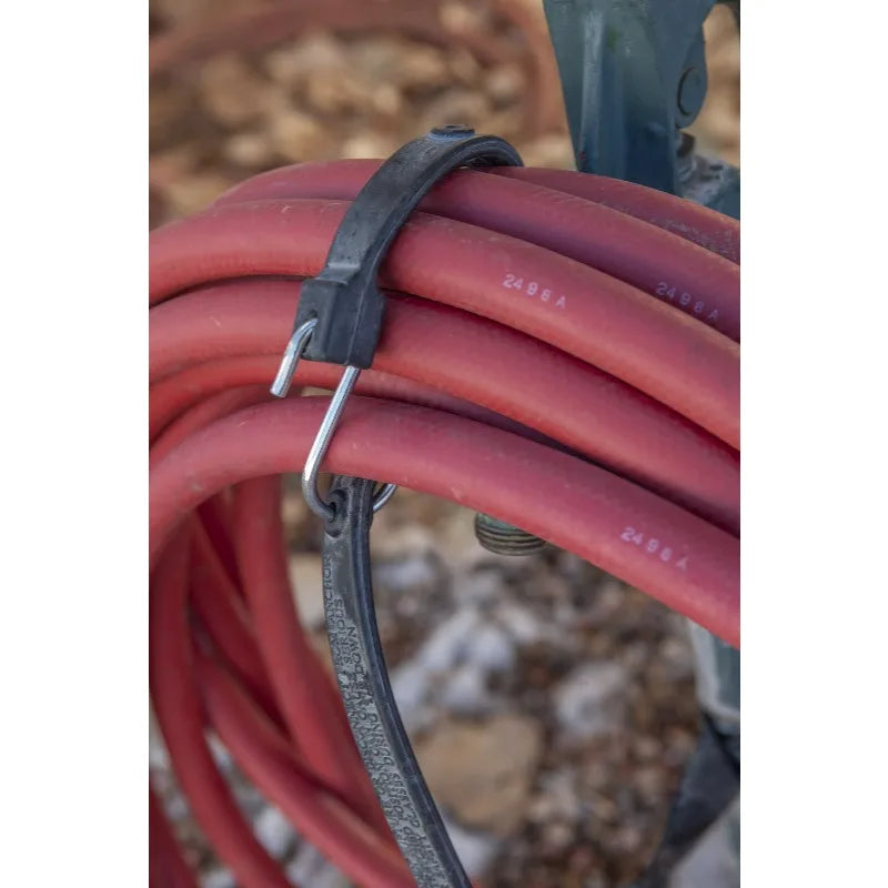 EPDM Rubber Strap Bungee Cords — Heavy Duty S-Hook Fasteners, 2-Pack