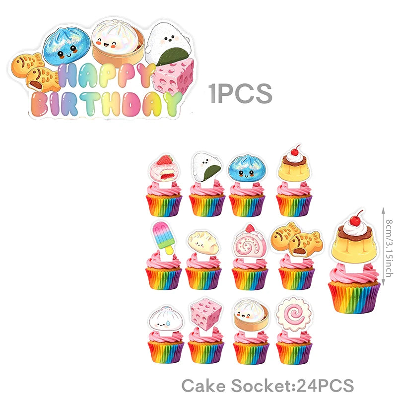 Dumpling Theme Party Decoration Set — Birthday Party Supplies & Favors