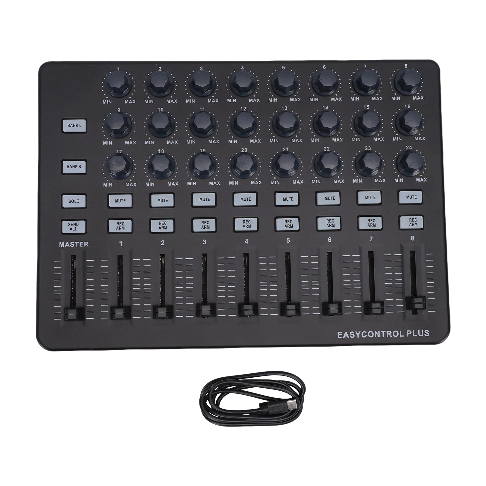 Portable MIDI Keyboard Controller — Music Production Tool with Knobs and Sliders