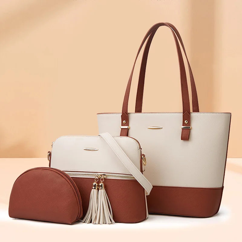 Kalsooni Women's 3-Piece Handbag Set — Fashionable Tote and Crossbody Bags