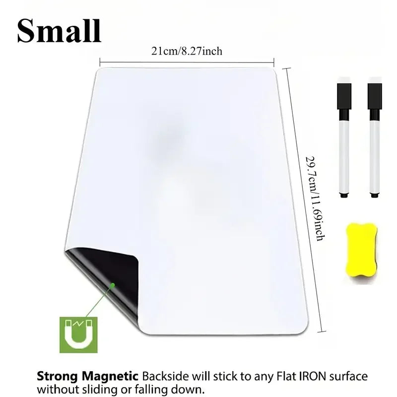 Magnetic Dry Erase Whiteboard — Flexible Refrigerator Memo Board