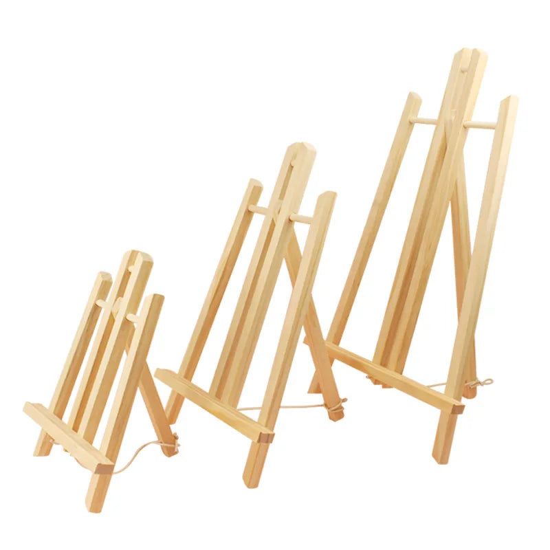 Wooden Trapezoidal Desktop Easel — Foldable Art Display Stand for Painting