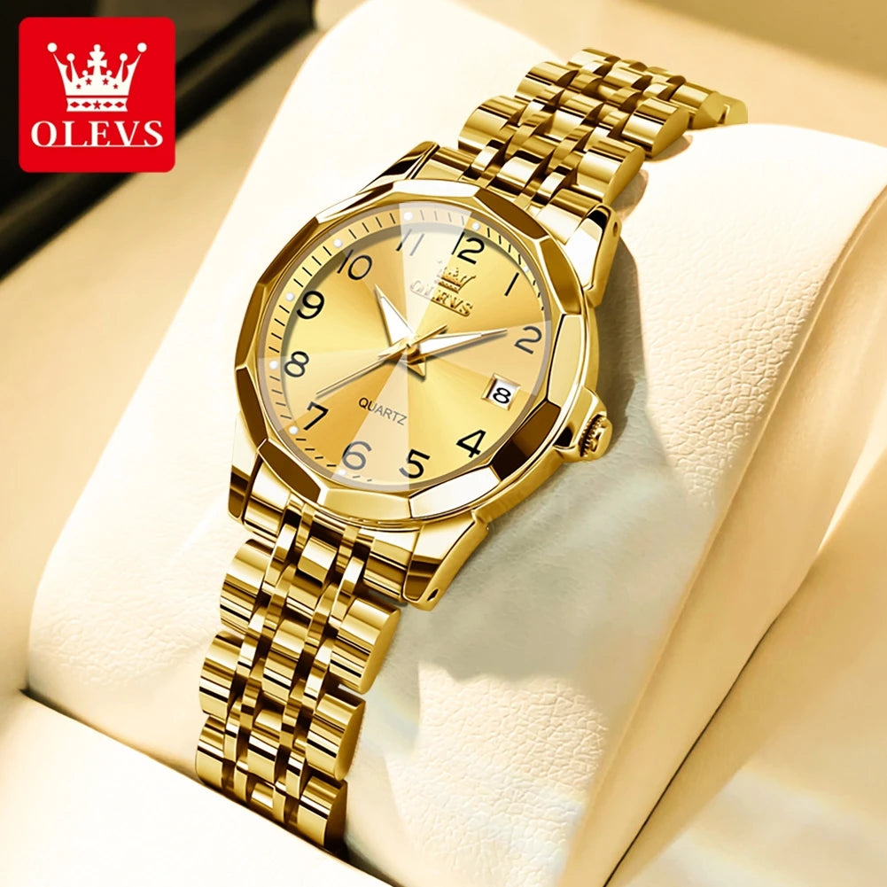 OLEVS 9970 Quartz Wristwatch — Stainless Steel Men's Watch with Date Display