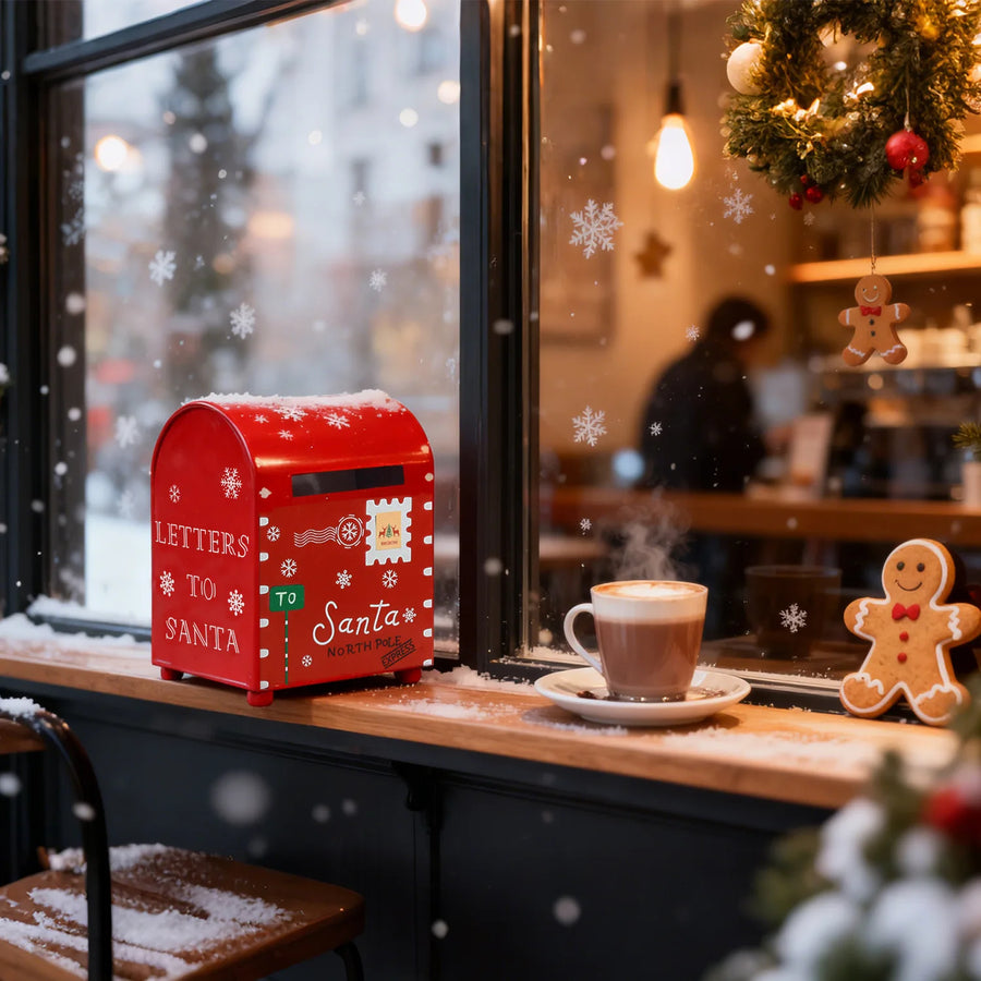 Christmas Santa Mailbox Decor — Metal North Pole Express Mail Box