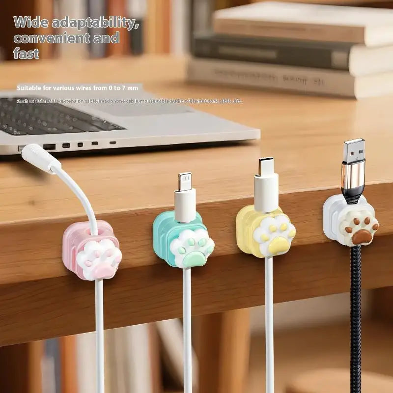 Desktop Cable Organizer Clips — Self-Adhesive Cord Management for Office