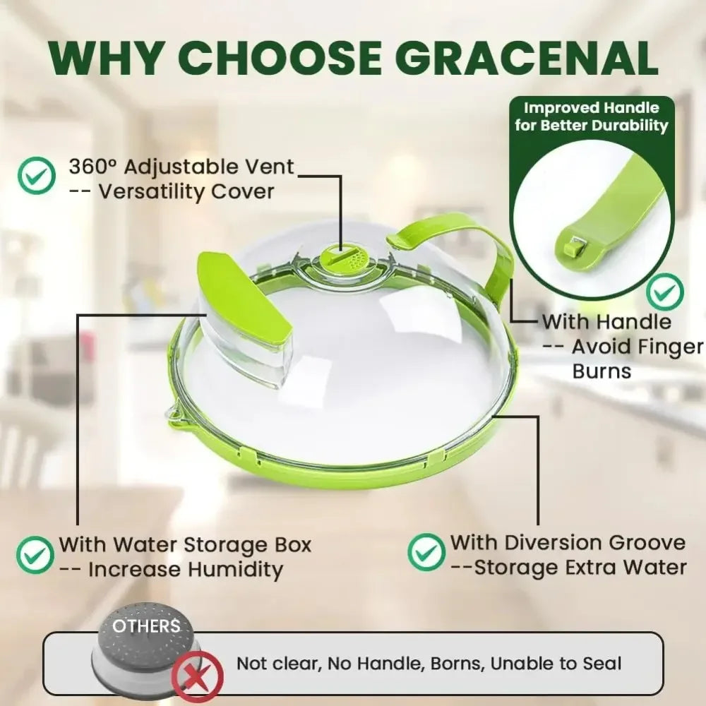 Microwave Splatter Cover — Moisture-Retaining Food Lid with Steamer