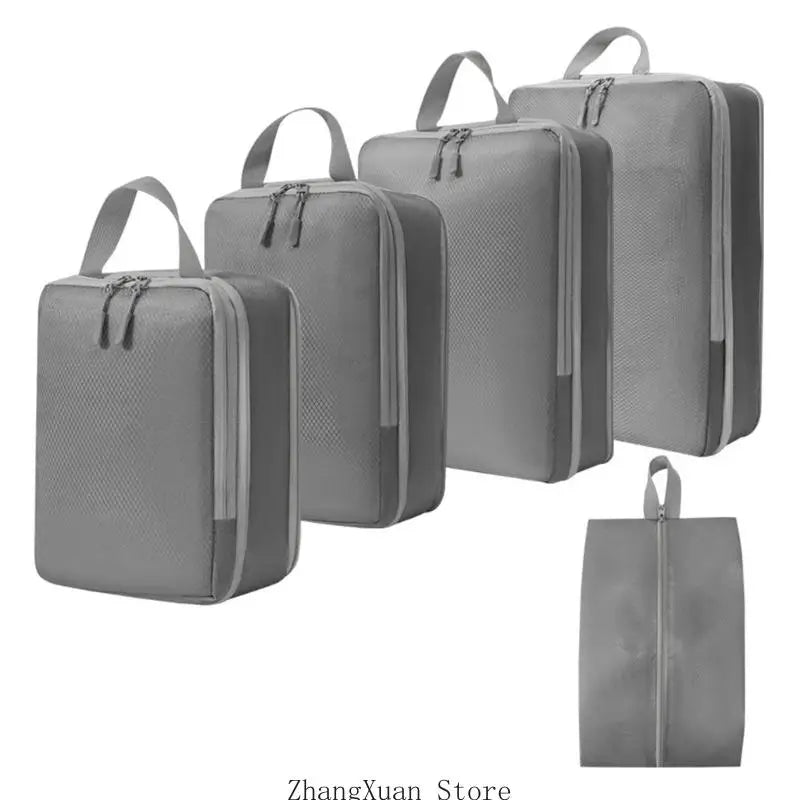 5-Piece Luggage Packing Cube Set — Travel Organizer with Shoe Bag