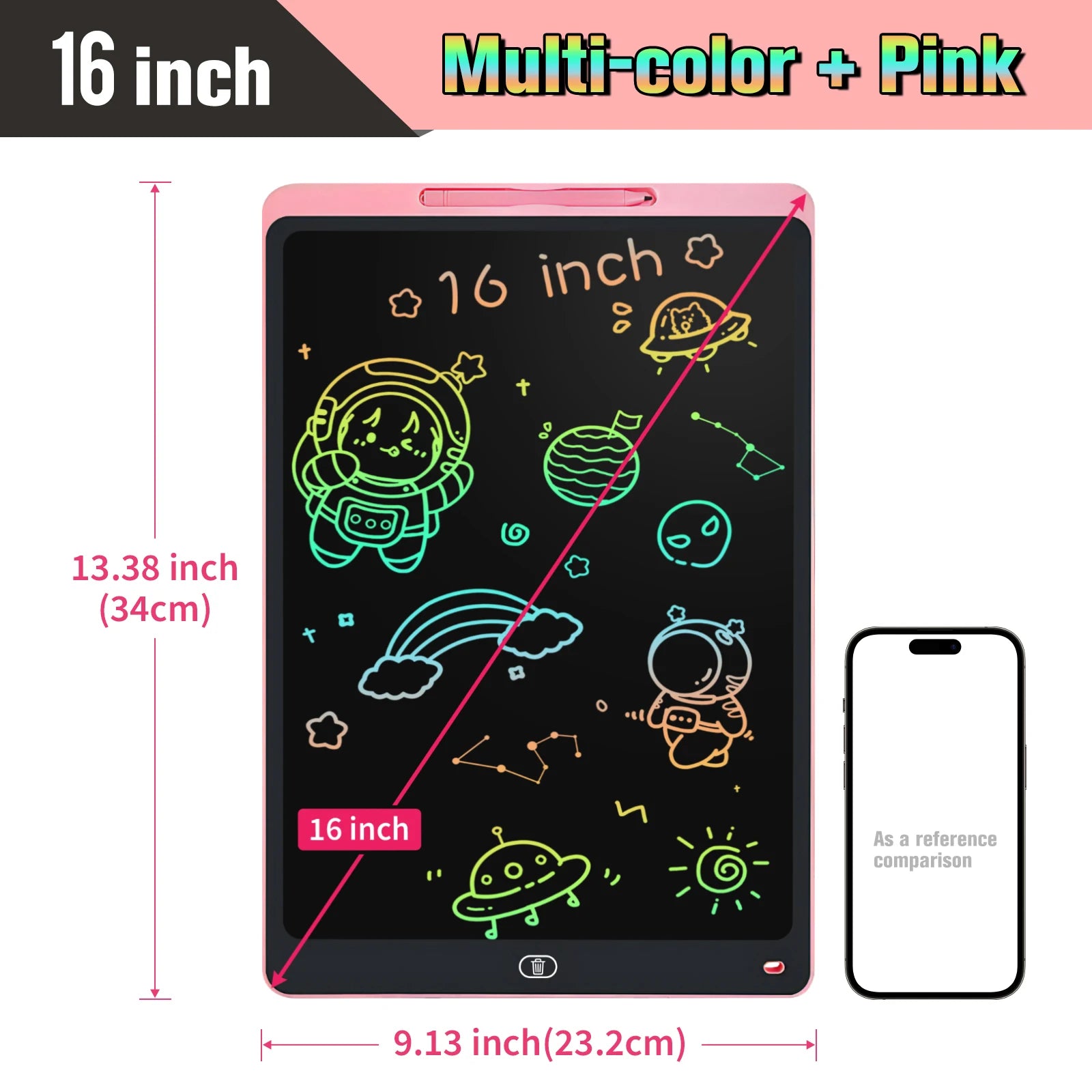 Large LCD Writing Tablet — Colorful Electronic Drawing Pad for Kids