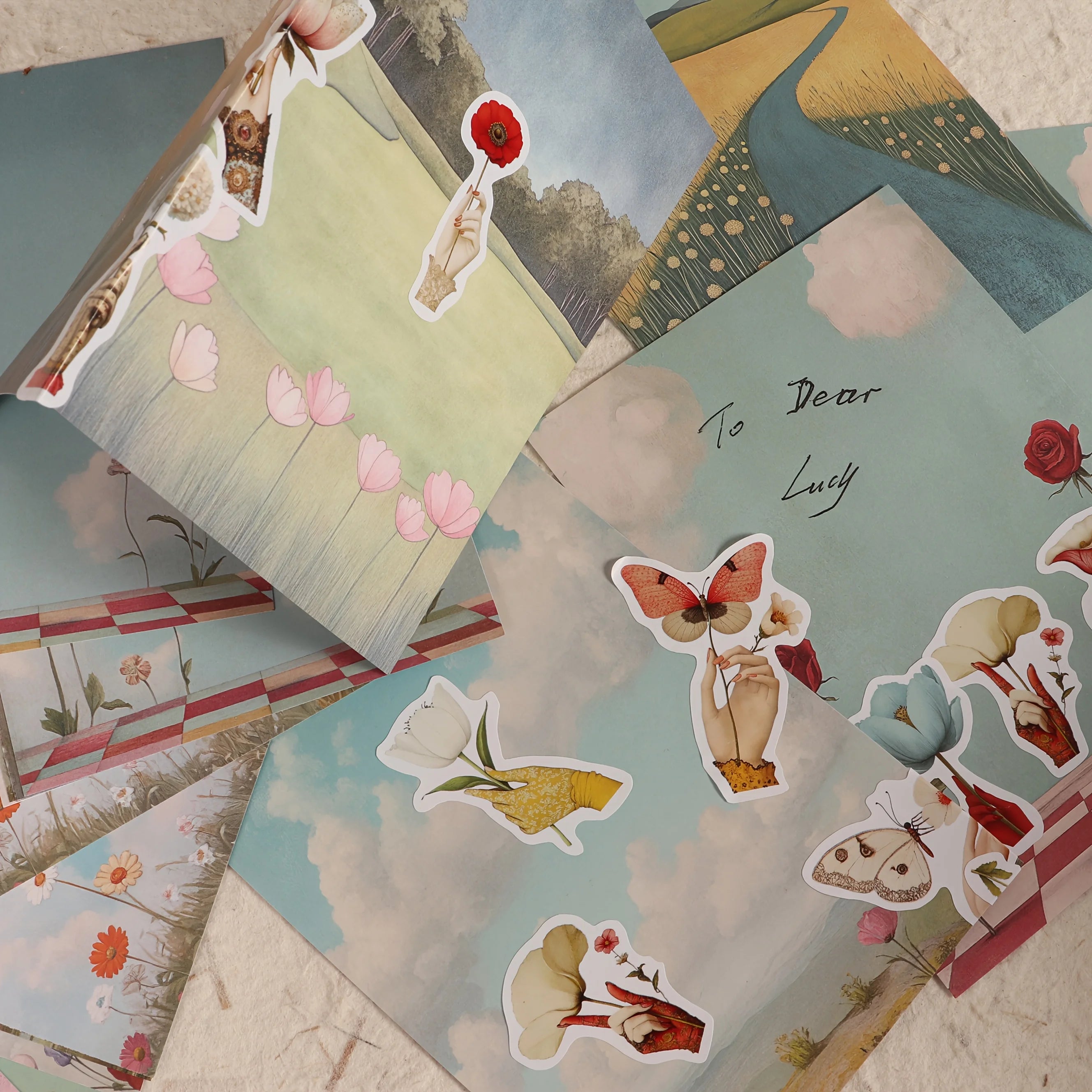 Scrapbook Paper and Sticker Kit — 72-Piece DIY Craft Set for Journaling