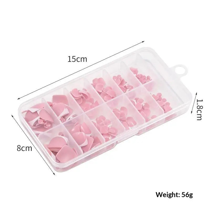 BMPEIC Nude Pink Press On Toenails — Glossy French Tip Square Design
