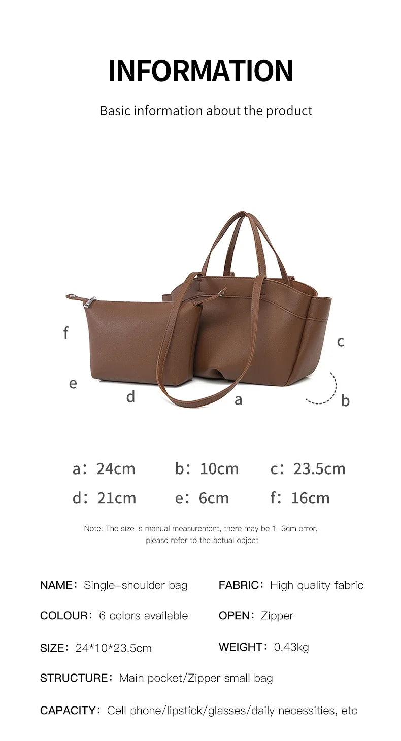 Structured Boat-Shaped Tote Bag — Elegant Handbag with Dual Carry Styles