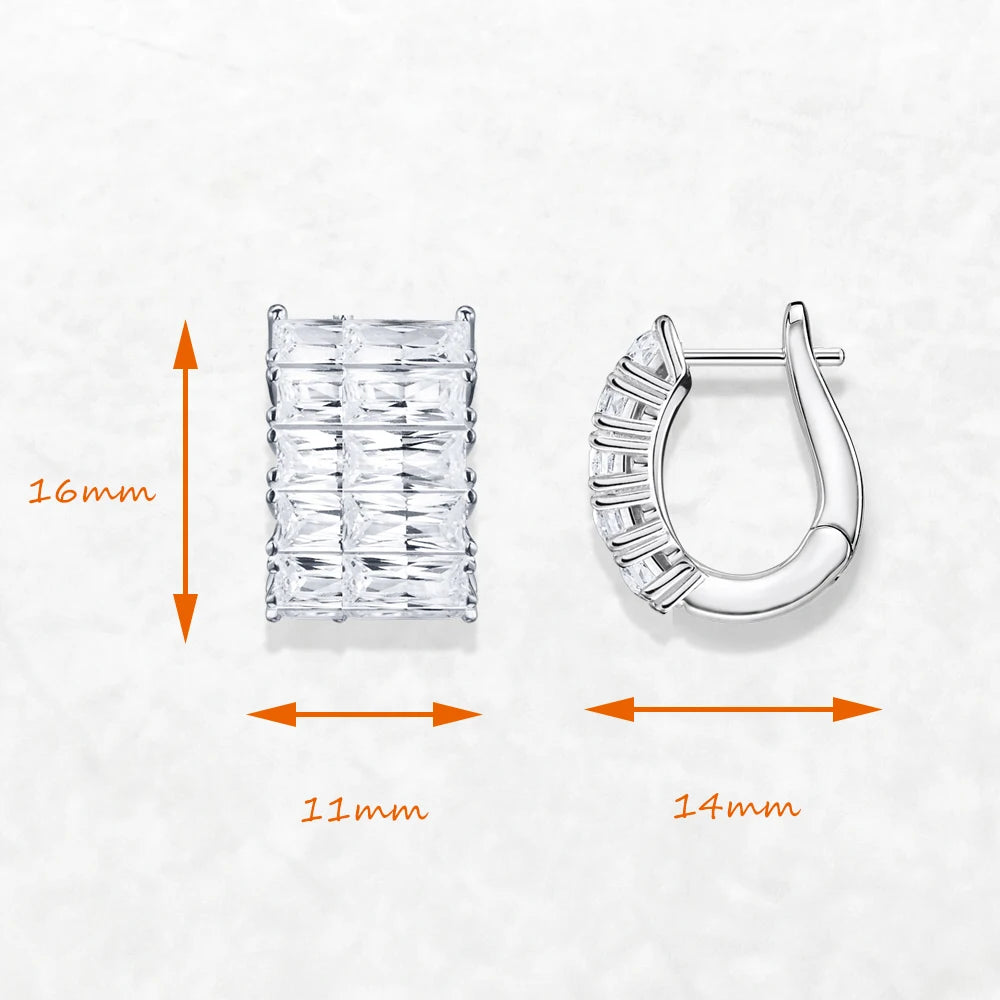 Thaddaeus Zircon Pave Hoop Earrings — Elegant 925 Sterling Silver Jewelry