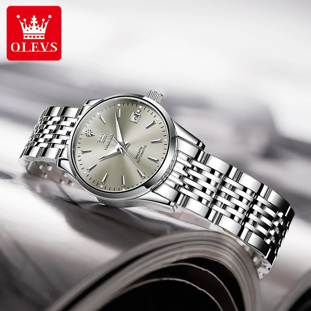 OLEVS 6635 Elegant Women's Watch — Automatic Mechanical Wristwatch with Luminous Date