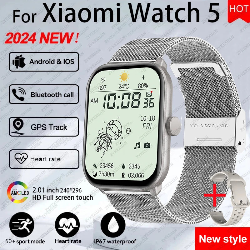 BOXUXING Smart Watch 5 — HD AMOLED Display & Bluetooth Calling