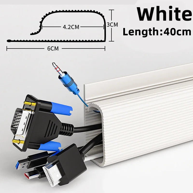 Under Desk Cable Management Kit — Cord Organizer for Home and Office