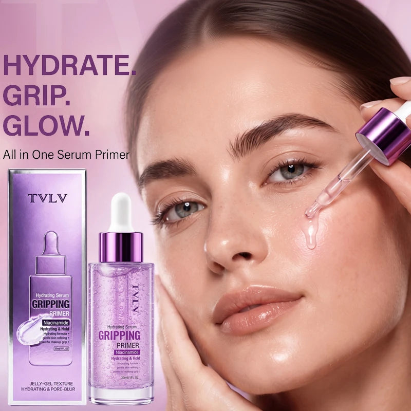 Hydrating Serum Gripping Primer — Waterproof Makeup Base for Natural Finish
