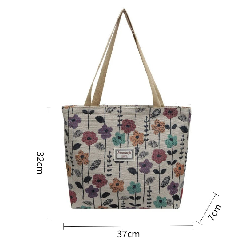 macroupta Women's Canvas Tote Bag — Spacious Shoulder Bag with Zipper